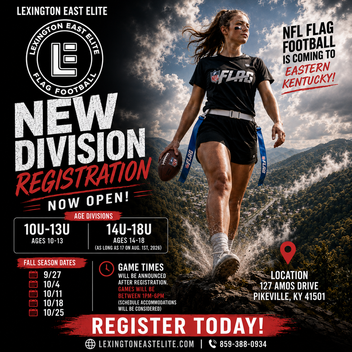 Lexington East Elite Eastern Kentucky — Girls Flag Football Registration