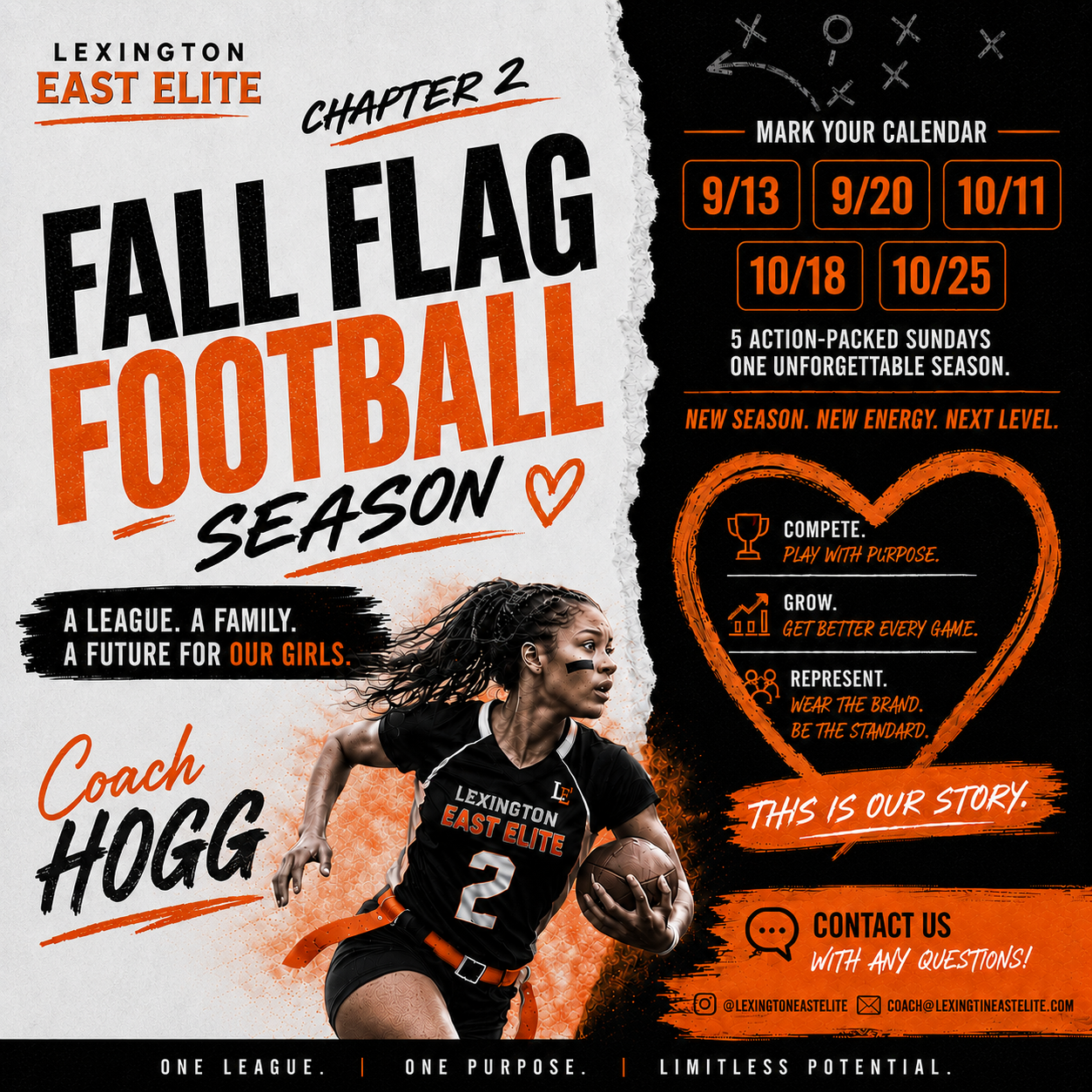 Girl's Flag Football Registration | Coach Hogg (Bengals)