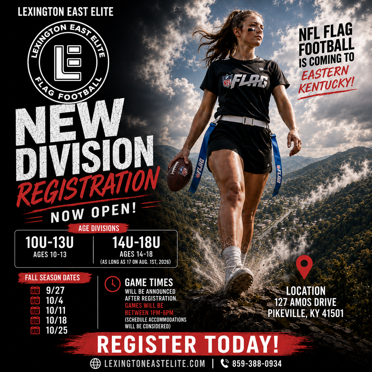 Lexington East Elite Eastern Kentucky — Girls Flag Football Registration